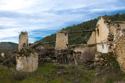Ruined abandoned house