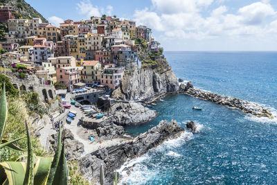 Aerial view of manarola in the cinque terre