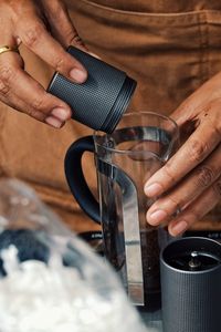 Close-up of hand holding coffee