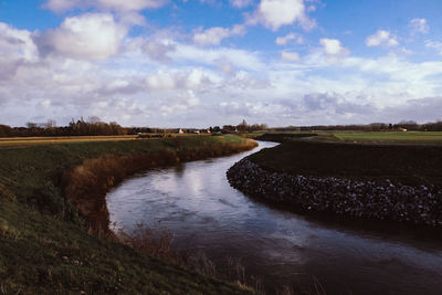 Scenic view of river against sky