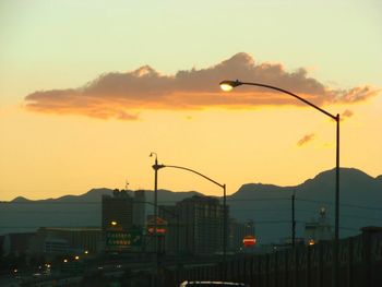 View of city at sunset