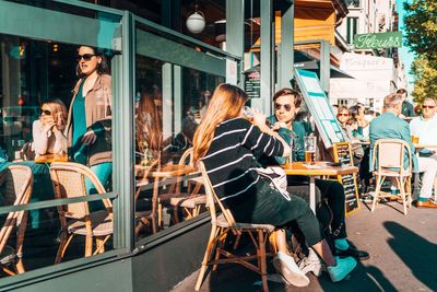 People sitting in restaurant