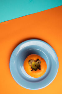 High angle view of orange salad in plate