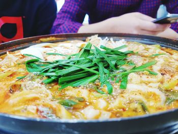 Close-up of food served in container