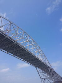 Low angle view of built structure against blue sky