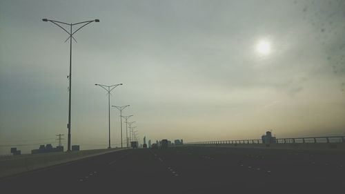 View of road at sunset