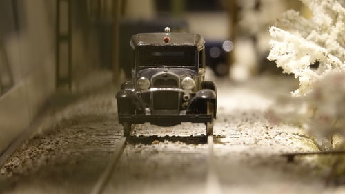 Close-up of toy car