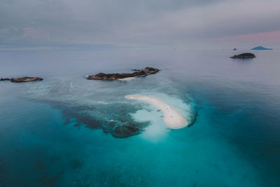 High angle view of sea against sky