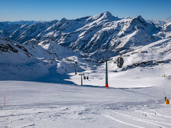 Ski slope in the alps of gressoney