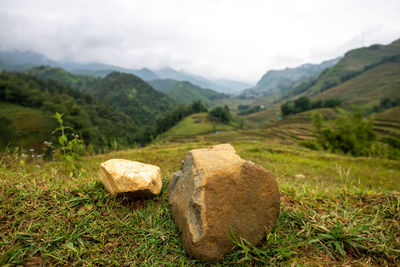 Scenic view of land against sky