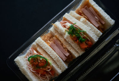 High angle view of food on plate