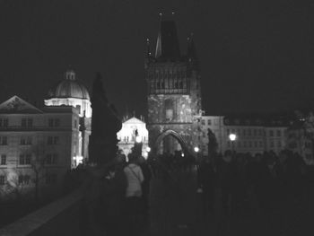 Illuminated city at night