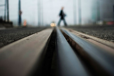 Surface level of railroad tracks