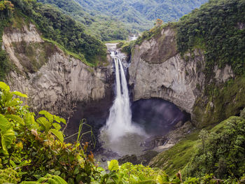 Scenic view of waterfall