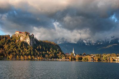 Bled castle overlooking lake bled in slovenia