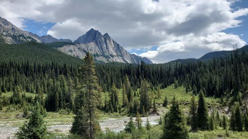 Scenic view of mountains against sky