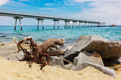 Pier over sea against sky