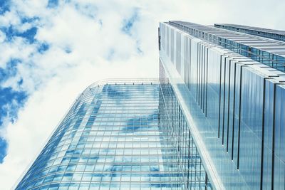 Low angle view of modern building against sky