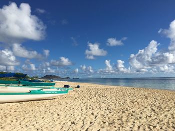 Scenic view of beach against sky