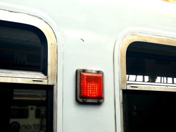 Close-up of train window