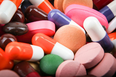 Full frame shot of colorful pills