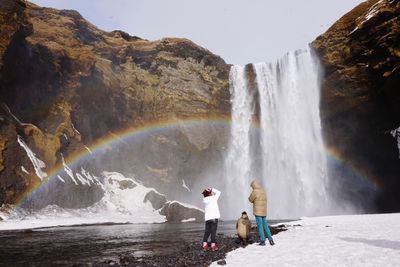 Scenic view of waterfall