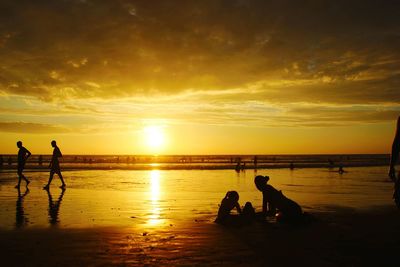 Scenic view of sea during sunset