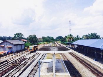 Railroad tracks against sky