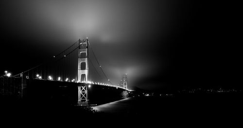Golden gate bridge lit up at night in san francisco