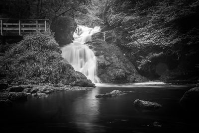 Scenic view of waterfall