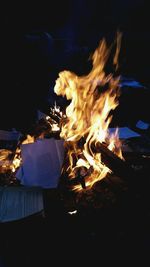 Fire in dark room