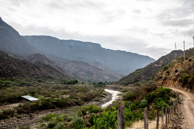 Scenic view of mountains against sky