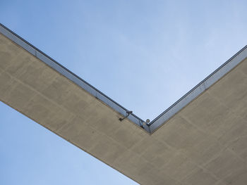 Low angle view of building against blue sky