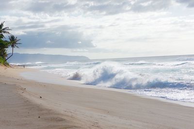 Scenic view of beach against sky