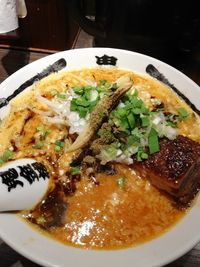 High angle view of meal served in plate