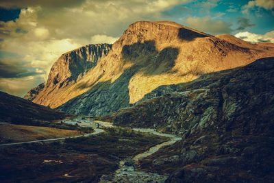 Scenic view of mountains against sky