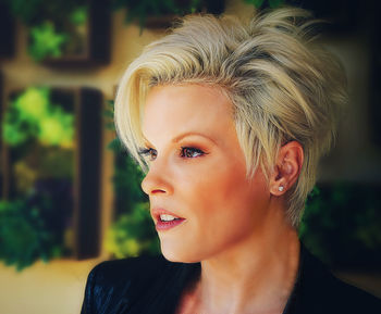 Close-up portrait of a young woman