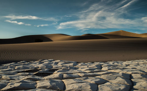 Scenic view of desert landscape against sky