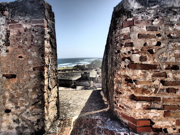 View of old building by sea