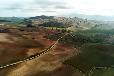 High angle view of landscape against sky