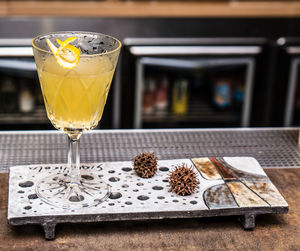 Close-up of drink on table