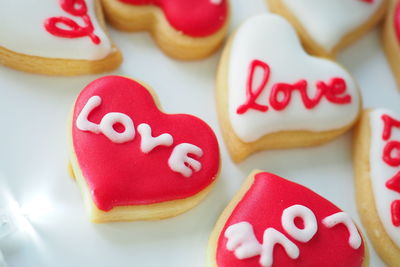 Close-up of heart shape cookies