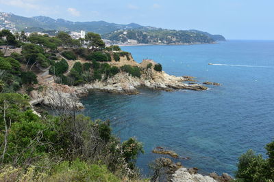 High angle view of sea against sky