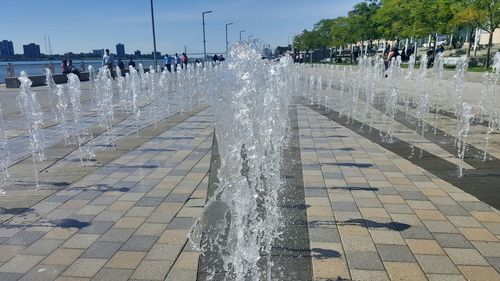 Woman walking in city