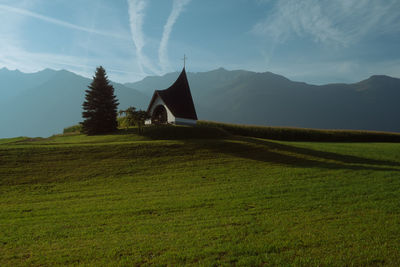 Scenic view of field against sky