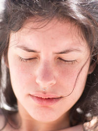 Close-up portrait of woman