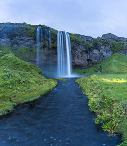 Scenic view of waterfall