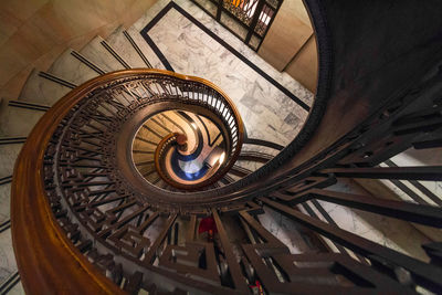 Low angle view of spiral staircase