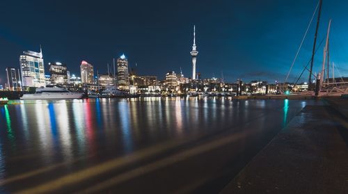 Illuminated city at night