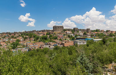 View of townscape against sky